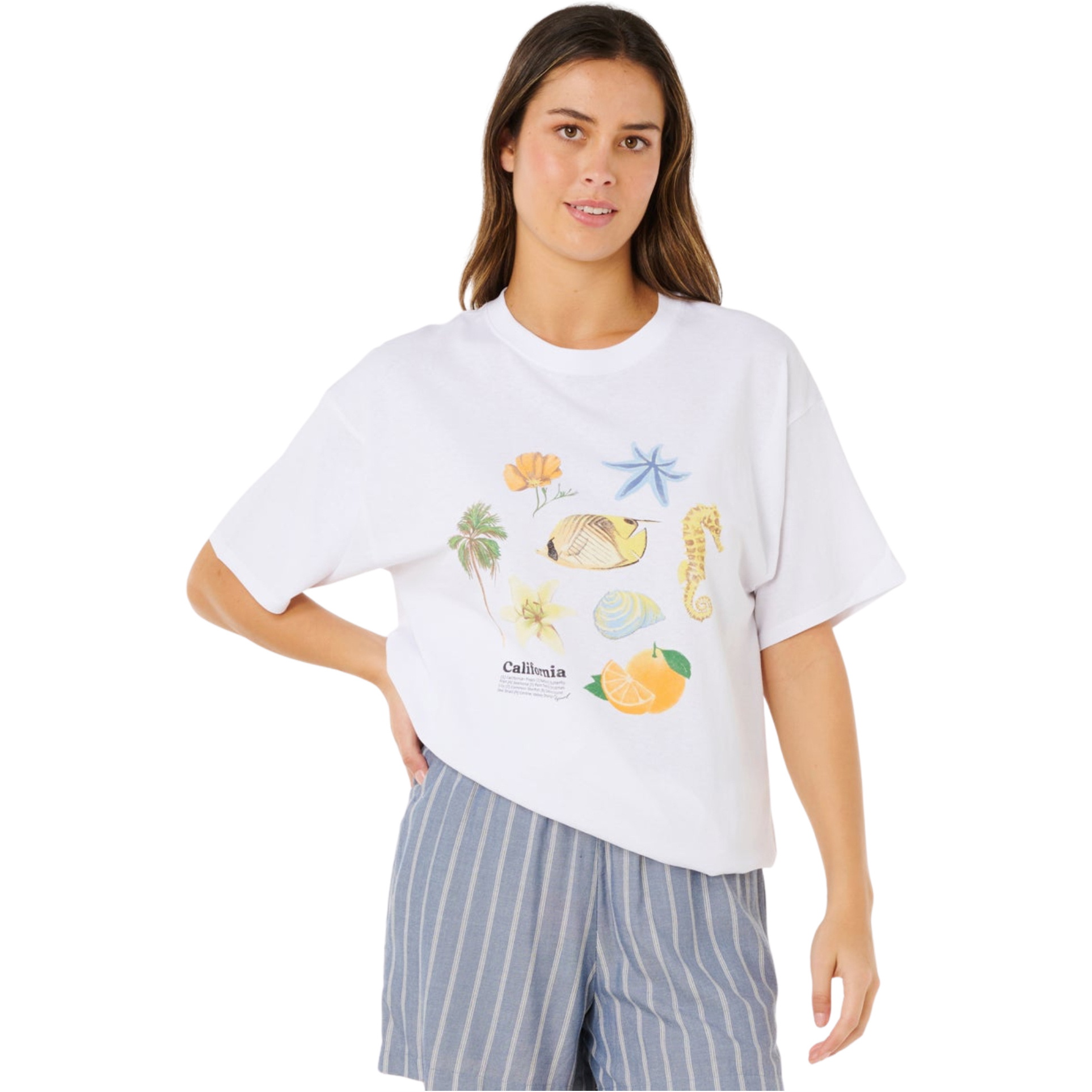 Rip Curl Womens Poolside Heritage T-Shirt 0M4WTE - Optical White